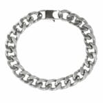 Original Mens Fashion Ανδρική Αλυσίδα Χεριού Cuban Link Premium Silver Πλάτους 8mm και Μήκους 19cm Από Ατσάλι 316L