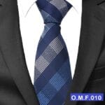 Ανδρική Γραβάτα Καρό Original Men's Fashion Navy Blue & Silver 6cm - Image 2