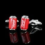 Set Ανδρικά Μανικετόκουμπα Original Mens Fashion και Clip Γραβάτας Από Ατσάλι Σε Κόκκινο Coca Cola - Image 2