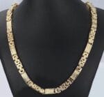 Original Mens Fashion Ανδρική Αλυσίδα Λαιμού Byzantine Greek Key Golden Πλάτους 1,00cm και Μήκους 60cm Από Ατσάλι 316L - Image 2