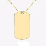 Original Mens Fashion Αλυσίδα Λαιμού Premium Με Μενταγιόν Large Dog Tag Golden Μήκους 70cm Από Ατσάλι 316L
