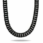 Original Mens Fashion Ανδρική Αλυσίδα Λαιμού Cuban Link Double Premium Black Πλάτους 8mm και Μήκους 60cm Από Ατσάλι 316L