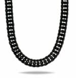 Original Mens Fashion Ανδρική Αλυσίδα Λαιμού Cuban Link Double Premium Black Πλάτους 8mm και Μήκους 60cm Από Ατσάλι 316L