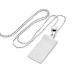 Original Mens Fashion Αλυσίδα Λαιμού Premium Με Μενταγιόν Small Dog Tag Silver Μήκους 70cm Από Ατσάλι 316L - Image 2