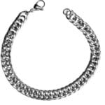 Original Mens Fashion Ανδρική Αλυσίδα Χεριού Snake Silver Πλάτους 0,8cm και Μήκους 21cm Από Ατσάλι 316L