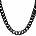 Original Mens Fashion Ανδρική Αλυσίδα Λαιμού Cuban Black Πλάτους 8mm και Μήκους 60cm Από Ατσάλι