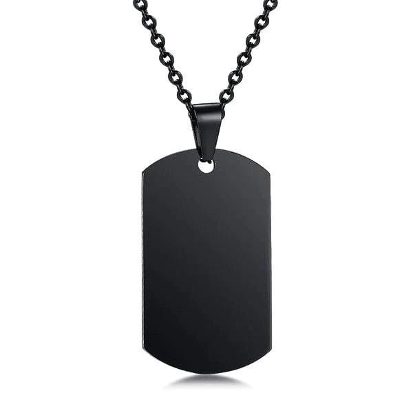 original mens fashion dog tag black omf 142-1 (2) Original Mens Fashion Αλυσίδα Λαιμού Με Μενταγιόν Dog Tag Black Μήκους 70cm Από Ατσάλι - Image 1