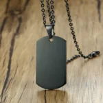 Original Mens Fashion Αλυσίδα Λαιμού Με Μενταγιόν Dog Tag Black Μήκους 70cm Από Ατσάλι - Image 3