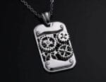 Original Mens Fashion Μενταγιόν Με Γρανάζια Silver Μήκους 60cm Με Αλυσίδα Από Ατσάλι - Image 2