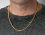 Original Mens Fashion Ανδρική Αλυσίδα Λαιμού Rope Premium Golden Πλάτους 5mm και Μήκους 58cm Από Ατσάλι 316L - Image 2