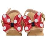 Pink Lady Χειροποίητα Παιδικά Σανδάλια Minnie Mouse Ταμπά Από Δέρμα Με Φιόγκο και Strass Σε Κόκκινο - Image 3