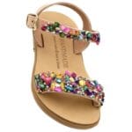 Pink Lady Χειροποίητα Παιδικά Σανδάλια Ταμπά Peitho Από Δέρμα Με Πέτρες Πολύχρωμα - Image 3