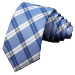 Ανδρική Γραβάτα Original Men's Fashion White Stripes Σιέλ 6cm