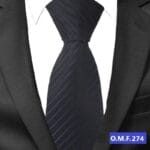 Ανδρική Γραβάτα Original Men's Fashion Night Moon Blue Stripes Black 6cm - Image 2