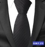 Ανδρική Γραβάτα Original Men's Fashion Night Moon Dark Stripes Black 6cm - Image 2