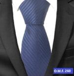 Ανδρική Γραβάτα Original Men's Fashion Black Thin Stripes Μπλε 6cm - Image 2