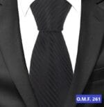 Ανδρική Γραβάτα Original Men's Fashion Black Thin Stripes Μαύρο 6cm - Image 2