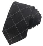 Ανδρική Γραβάτα Καρό Original Men's Fashion Black And White Stripes 6cm