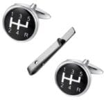 Set Ανδρικά Μανικετόκουμπα Original Men's Fashion Από Ατσάλι Σε Μαύρο Gear Box