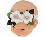 Like You Παιδική Κορδέλα Μαλλιών White Petunia Με Ύφασμα και Λουλούδια Σε Λευκό