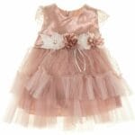 Pink Lady Παιδικό Παρανυφικό-Βαπτιστικό Φόρεμα Αμάνικο Με Τούλι και Βολάν So Cute in Pink Σε Κανονική Εφαρμογή Ροζ