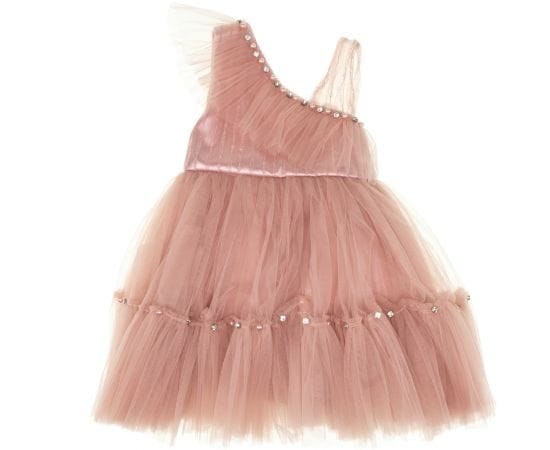 pink lady somon vaptistiko forema Pink Lady Παιδικό Παρανυφικό-Βαπτιστικό Φόρεμα Αμάνικο Με Τούλι και Πέρλες Σε Κανονική Εφαρμογή Σομόν - Image 1