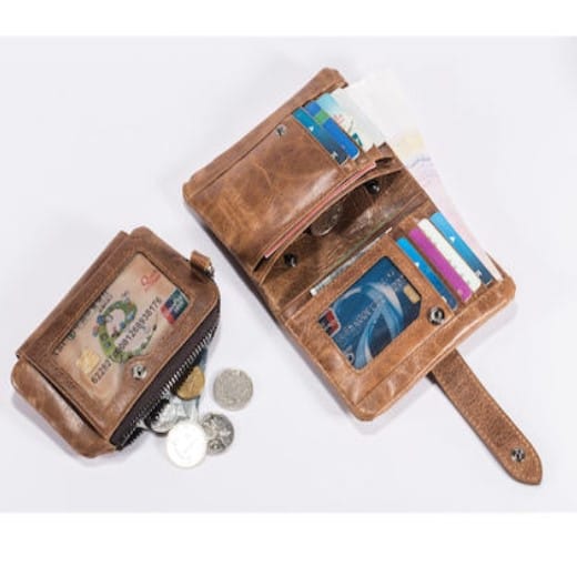 Bull Captain QB-V 01 Δερμάτινο Ανδρικό Πορτοφόλι με RFID Ταμπά - Image 4