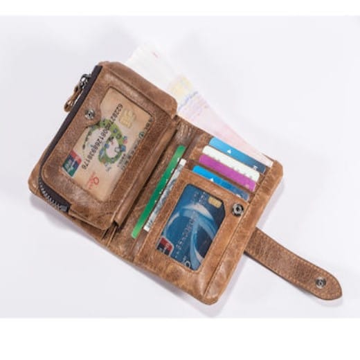 Bull Captain QB-V 01 Δερμάτινο Ανδρικό Πορτοφόλι με RFID Ταμπά - Image 5