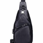 Bull Captain XB-105 Δερμάτινη Ανδρική Τσάντα Στήθους Σε Χρώμα Μαύρο