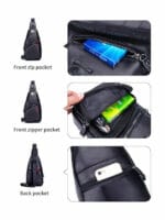 Bull Captain XB-105 Δερμάτινη Ανδρική Τσάντα Στήθους Σε Χρώμα Μαύρο - Image 6