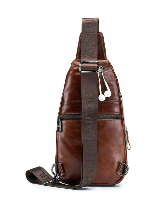 Bull Captain XB-121 Δερμάτινη Ανδρική Τσάντα Στήθους Σε Χρώμα Καφέ - Image 2