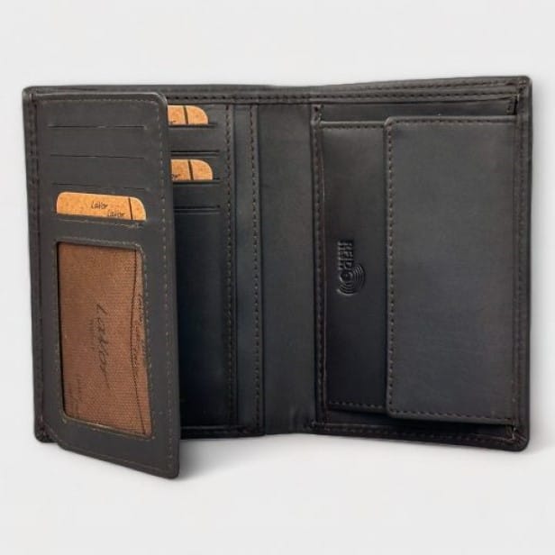 Lavor 1-6057 Δερμάτινο Ανδρικό Πορτοφόλι Καρτών RFID Καφέ - Image 3