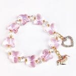 Pink Lady Παιδικό Βραχιόλι Με Πέτρες Πεταλούδες Pink Butterfly Σε Ροζ