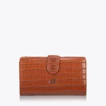 Axel 1101-1646 Noelle Γυναικείο Πορτοφόλι Με Κροκό Σχέδιο Σε Camel