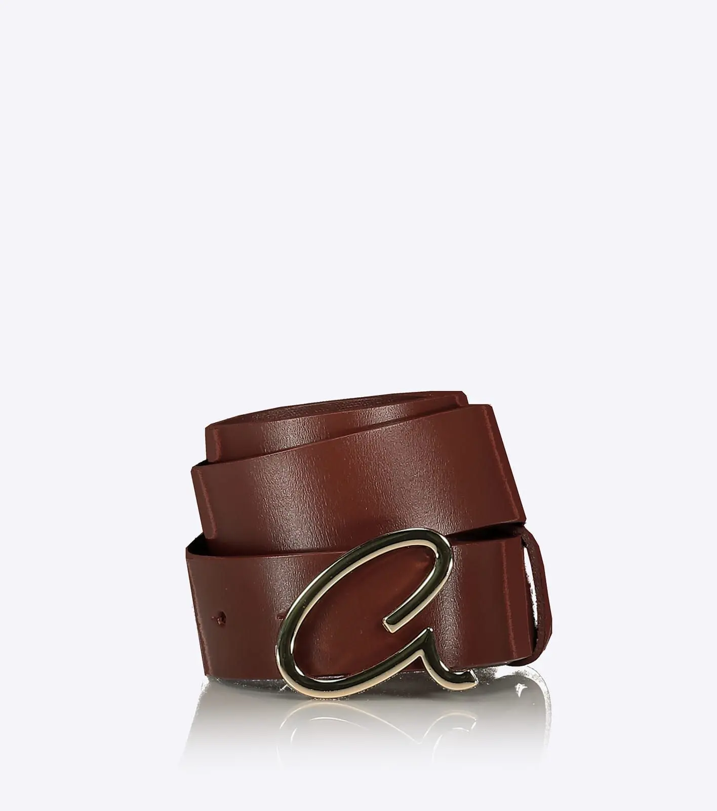 axel 1609-0090_CAPPUCCINO597_1 Axel 1609-0090 Monogram Γυναικεία Ζώνη Δερμάτινη Με Αγκράφα Logo 'A' Σε Cappuccino - Image 1