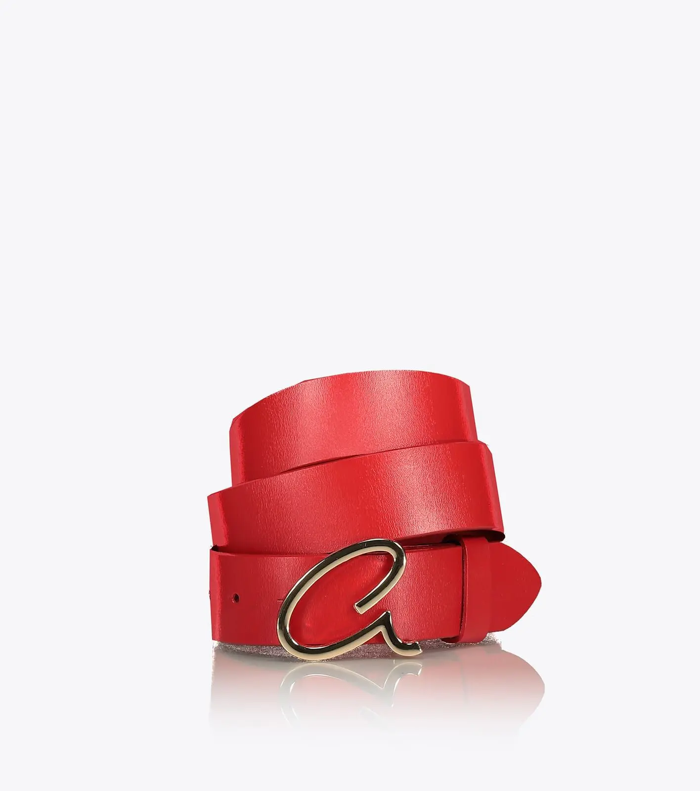 axel 1609-0104_RED017_1 Axel 1609-0104 Buckle Γυναικεία Ζώνη Δερμάτινη Με Αγκράφα Logo 'A' Σε Red - Image 1