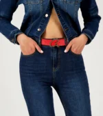 Axel 1609-0104 Buckle Γυναικεία Ζώνη Δερμάτινη Με Αγκράφα Logo 'A' Σε Red - Image 4