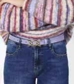 Axel 1609-0112 Γυναικεία Ζώνη Δερμάτινη Με Μεταλλική Αγκράφα Σε Lilac - Image 2