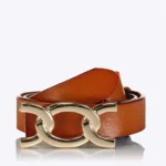 Axel 1609-0112 Γυναικεία Ζώνη Δερμάτινη Με Μεταλλική Αγκράφα Σε Orange