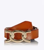 Axel 1609-0112 Γυναικεία Ζώνη Δερμάτινη Με Μεταλλική Αγκράφα Σε Orange