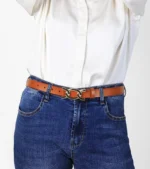 Axel 1609-0112 Γυναικεία Ζώνη Δερμάτινη Με Μεταλλική Αγκράφα Σε Orange - Image 3