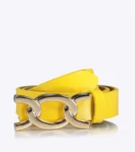 Axel 1609-0112 Γυναικεία Ζώνη Δερμάτινη Με Μεταλλική Αγκράφα Σε Yellow