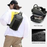 Bange 7566 Ανδρική Τσάντα Στήθους Σε Χρώμα Χακί - Image 6