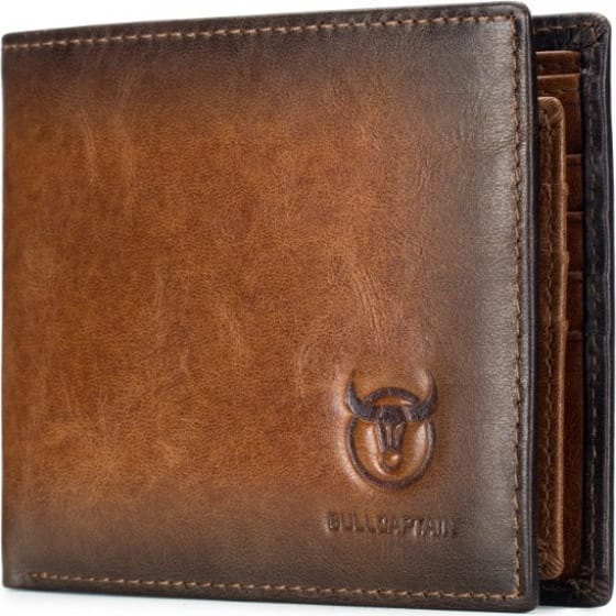 bull-captain-dermatino-portofoli-qb-05-kafe Bull Captain QB-05 Δερμάτινο Ανδρικό Πορτοφόλι Καφέ - Image 1