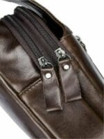 Bull Captain XB-095 Δερμάτινη Ανδρική Τσάντα Στήθους Σε Χρώμα Σκούρο Καφέ - Image 3