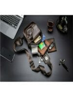 Bull Captain XB-095 Δερμάτινη Ανδρική Τσάντα Στήθους Σε Χρώμα Σκούρο Καφέ - Image 4