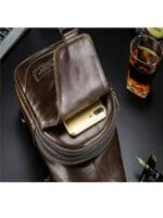 Bull Captain XB-095 Δερμάτινη Ανδρική Τσάντα Στήθους Σε Χρώμα Σκούρο Καφέ - Image 5