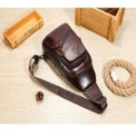 Bull Captain XB 127 Δερμάτινη Ανδρική Τσάντα Ώμου / Χιαστί Σε Χρώμα Καφέ - Image 4