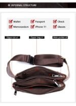 Cardinal 9012 Δερμάτινο Ανδρικό Τσαντάκι Μέσης Σε Χρώμα Καφέ - Image 4