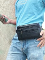 Cardinal 9012 Δερμάτινο Ανδρικό Τσαντάκι Μέσης Σε Χρώμα Μαύρο - Image 2